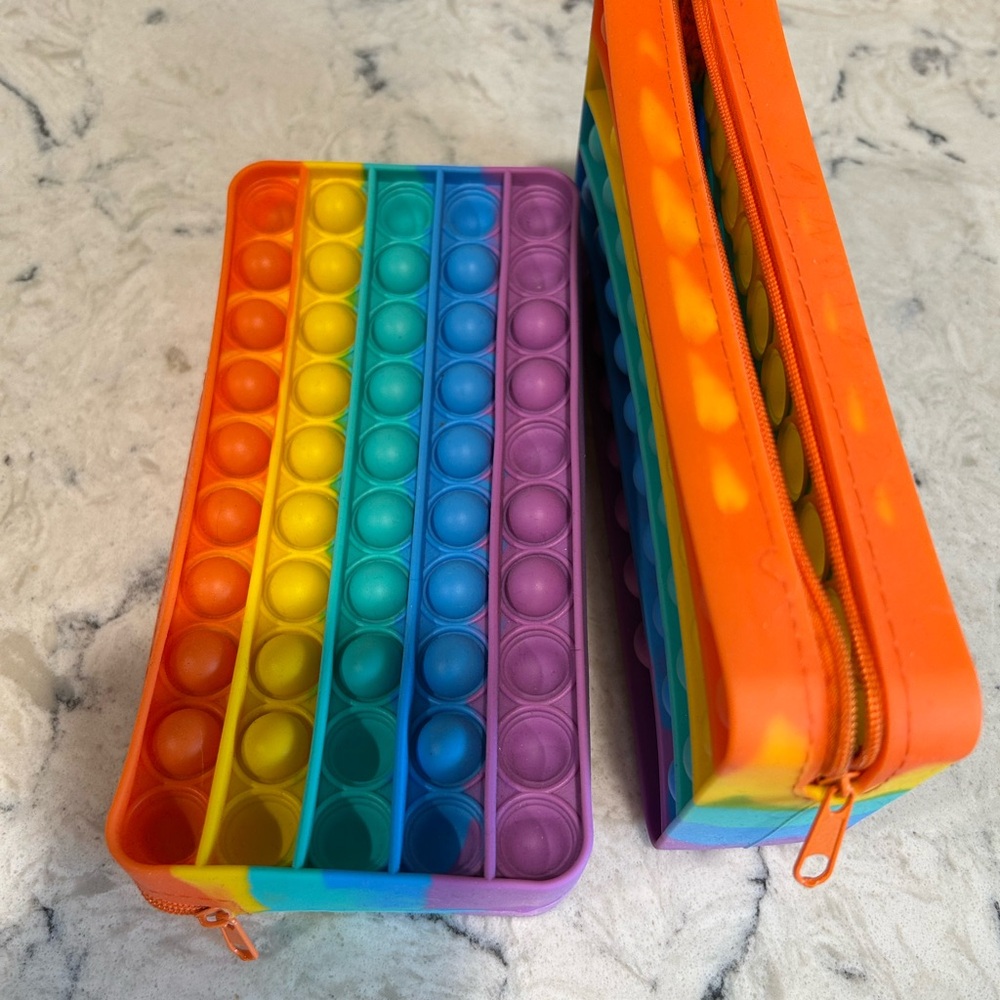 Rainbow Pop It Pencil Case